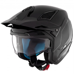 Casco jet MT Helmets District SV S Solid A1 Negro Brillo