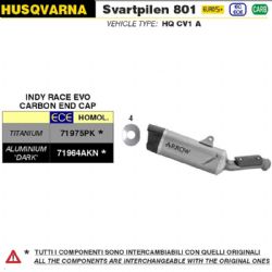 Silencioso escape Arrow 71975AKN Indy Race EVO Aluminio Dark Husqvarna Svartpilen 801 2024