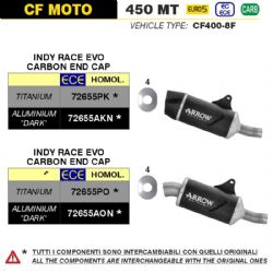 Silencioso escape Arrow 72655AKN Indy Race EVO Aluminio Dark CF Moto 450 MT 2024