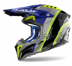 Casco Airoh Aviator 3 Hima Azul Brillo