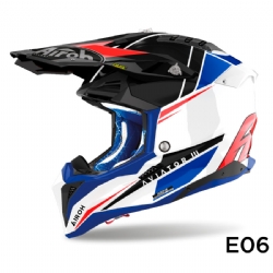 Casco Airoh Aviator 3 Push Azul / Rojo Brillo