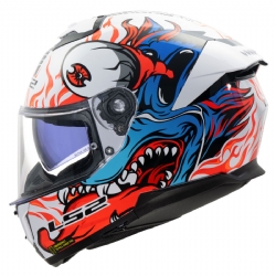 Casco LS2 FF808 Stream II Inferno Blanco / Azul