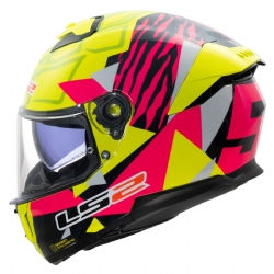 Casco LS2 FF808 Stream II Tiger Amarillo Hi-Vis / Rosa