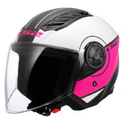 Casco LS2 OF616 Airflow II Cover Blanco / Rosa