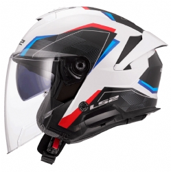 Casco LS2 OF618 Verso II Air Blanco / Azul / Rojo