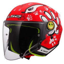 Casco LS2 OF622 Funny II Paws Rojo