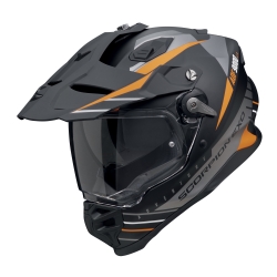 Casco Scorpion ADF-9000 Air Feat Negro Mate / Plata / Naranja