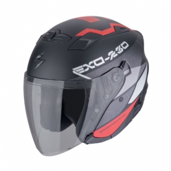 Casco Scorpion EXO-230 Band Negro Mate / Rojo / Plata