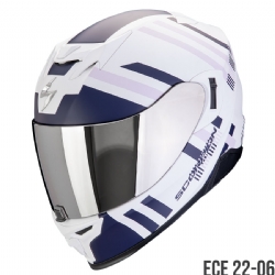 Casco Scorpion EXO-520 Evo Air Banshee Blanco Mate / Azul / Purple