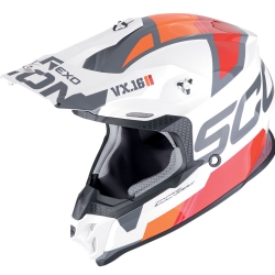 Casco Scorpion VX-16 EVO Air Analog Blanco / Naranja