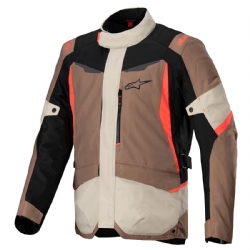 Chaqueta Alpinestars ST-1 Waterproof Caqui Oscuro / Arena / Negro / Rojo Fluor