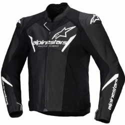 Chaqueta piel Alpinestars Faster V3 Airflow Negro / Blanco