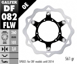 Disco de freno Galfer DF082FLW Wave Flotante Nucleo Acero 260x3mm