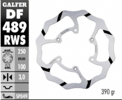 Disco de freno Galfer DF489RWS Wave Fijo Sobre medida Ranurado 250x3