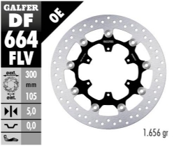 Disco de freno Galfer DF664FLV Round Flotante Nucleo Acero 300x5mm