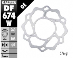 Disco de freno Galfer DF674W Wave Fijo 260x4mm