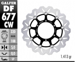 Disco de freno Galfer DF677CW Wave Flotante Completo Nucleo Aluminio 320mm