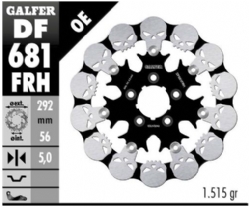 Disco de freno Galfer DF681FRH Wave Skull Design Flotante 292x5mm