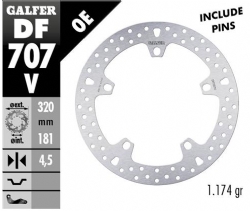 Disco de freno Galfer DF707V Round Fixed 320x4.5mm