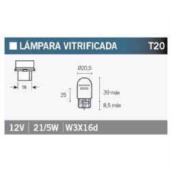 Bombilla V-Parts 1079505 12V21/5W Doble filamento